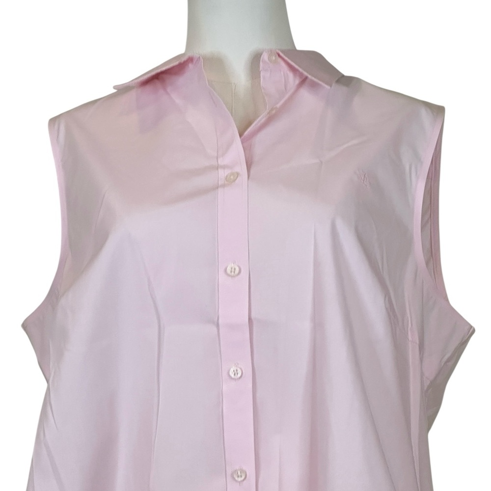 Ralph Lauren Light Pink Sleeveless Button-Down Shirt XL - Picture 9 of 17